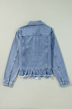 Load image into Gallery viewer, Ruffle Denim Jacket