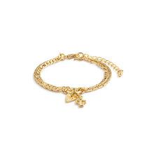Load image into Gallery viewer, Heart + Cross Layered Charm Bracelet