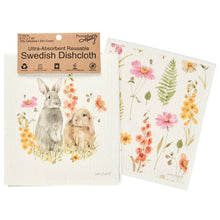 Load image into Gallery viewer, Floral Bunny Dishcloth