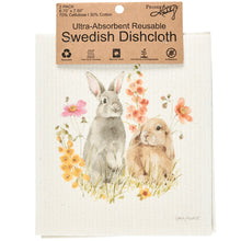 Load image into Gallery viewer, Floral Bunny Dishcloth
