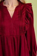 Load image into Gallery viewer, Burgundy Tiered Dress