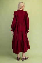 Load image into Gallery viewer, Burgundy Tiered Dress
