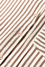 Load image into Gallery viewer, Brown Stripe Midi Shirt Dress