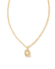 Load image into Gallery viewer, Kendra Scott Crystal Letter Short Pendant Necklace in Gold