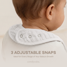 Load image into Gallery viewer, Muslin Cotton Baby Bibs Adjustable Size by Comfy Cubs