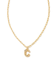 Load image into Gallery viewer, Kendra Scott Crystal Letter Short Pendant Necklace in Gold