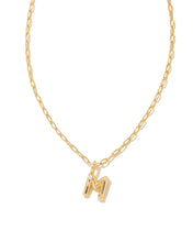 Load image into Gallery viewer, Kendra Scott Crystal Letter Short Pendant Necklace in Gold