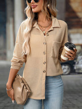 Load image into Gallery viewer, Waffle Knit Button Down Shacket