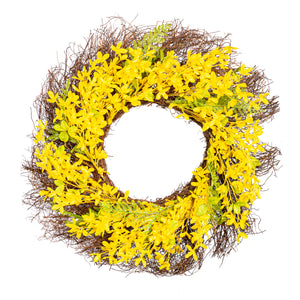 Faux Forsythia Wreath