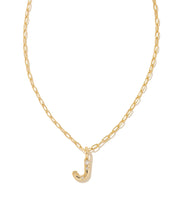 Load image into Gallery viewer, Kendra Scott Crystal Letter Short Pendant Necklace in Gold
