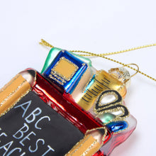 Load image into Gallery viewer, Glass Best Teacher Ornament