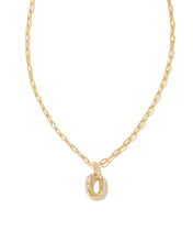 Load image into Gallery viewer, Kendra Scott Crystal Letter Short Pendant Necklace in Gold