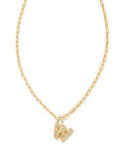 Load image into Gallery viewer, Kendra Scott Crystal Letter Short Pendant Necklace in Gold