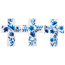 Load image into Gallery viewer, Blue Floral Cross
