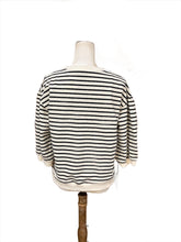 Load image into Gallery viewer, Black/Natural Striped Top

