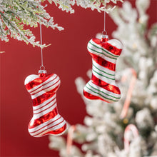 Load image into Gallery viewer, Candy Cane Stripe Bone Ornament