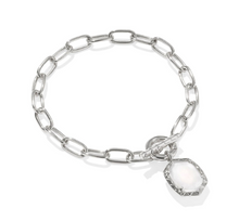 Load image into Gallery viewer, Kendra Scott Daphne Silver Chain Bracelet in Ivory Mother of Pearl