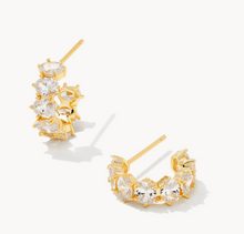 Load image into Gallery viewer, Kendra Scott Cailin Gold Crystal Huggie Earrings