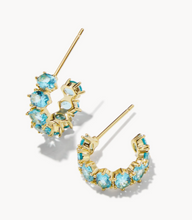 Load image into Gallery viewer, Kendra Scott Cailin Gold Crystal Huggie Earrings