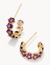 Load image into Gallery viewer, Kendra Scott Cailin Gold Crystal Huggie Earrings