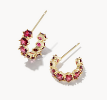 Load image into Gallery viewer, Kendra Scott Cailin Gold Crystal Huggie Earrings