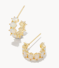 Load image into Gallery viewer, Kendra Scott Cailin Gold Crystal Huggie Earrings