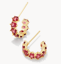 Load image into Gallery viewer, Kendra Scott Cailin Gold Crystal Huggie Earrings