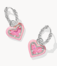Load image into Gallery viewer, Kendra Scott Ari Heart Enamel Frame Huggie Earrings