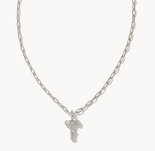 Load image into Gallery viewer, Kendra Scott Crystal Letter Short Pendant Necklace in Silver