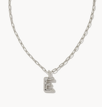 Load image into Gallery viewer, Kendra Scott Crystal Letter Short Pendant Necklace in Silver