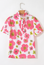 Load image into Gallery viewer, Floral Ruffle Button Down