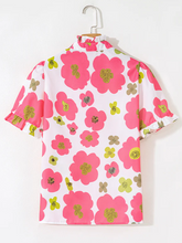 Load image into Gallery viewer, Floral Ruffle Button Down