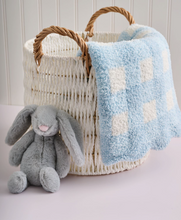 Load image into Gallery viewer, Blue Gingham Chenille Blanket