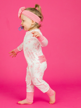 Load image into Gallery viewer, Pink Garden Toile Footie Pajama