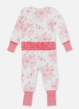 Load image into Gallery viewer, Pink Garden Toile Footie Pajama