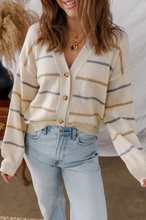Load image into Gallery viewer, Striped Button Cardigan