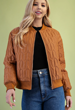 Load image into Gallery viewer, Walnut Quilted Bomber Jacket