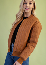 Load image into Gallery viewer, Walnut Quilted Bomber Jacket