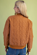 Load image into Gallery viewer, Walnut Quilted Bomber Jacket