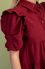Load image into Gallery viewer, Linen Crimson Dress