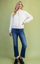 Load image into Gallery viewer, Ivory Quilted Bomber Jacket