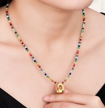 Load image into Gallery viewer, Rainbow Bubble Letter Necklace