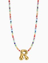 Load image into Gallery viewer, Rainbow Bubble Letter Necklace