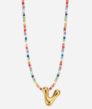 Load image into Gallery viewer, Rainbow Bubble Letter Necklace