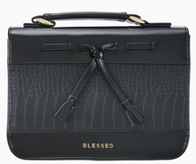 Load image into Gallery viewer, Black Blessed Bible Cover