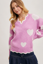 Load image into Gallery viewer, Heart Scallop Trim Top