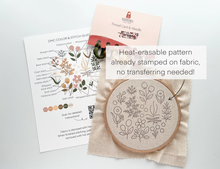 Load image into Gallery viewer, Floral Embroidery Kit