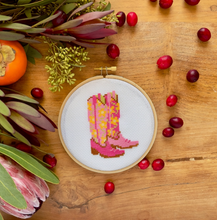 Load image into Gallery viewer, Cowgirl Boots Cross Stitch Kit