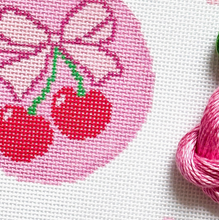 Load image into Gallery viewer, Cherry Bow Needlepoint Canvas