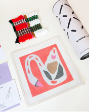 Load image into Gallery viewer, Swan on Red Needlepoint Kit